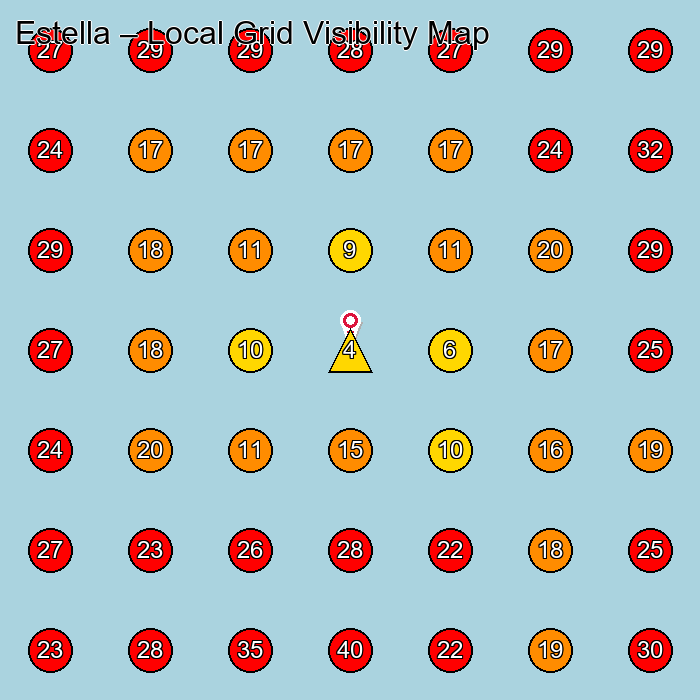 Estella GeoGrid visibility map for Baby Clothing Store in None
